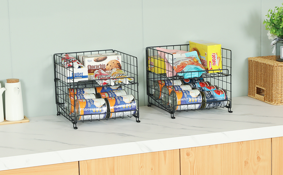 High Quality Drink Cans Display Adjustable Can Dispenser 4 Tiers Stackable Can Rack Organizer