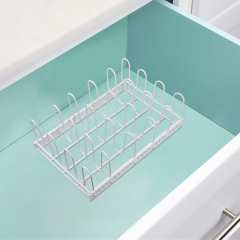 Large Capacity Adjustable 10 Dividers Detachable Lid Organizer Rack For Cabinets Cupboards Pantry Shelves