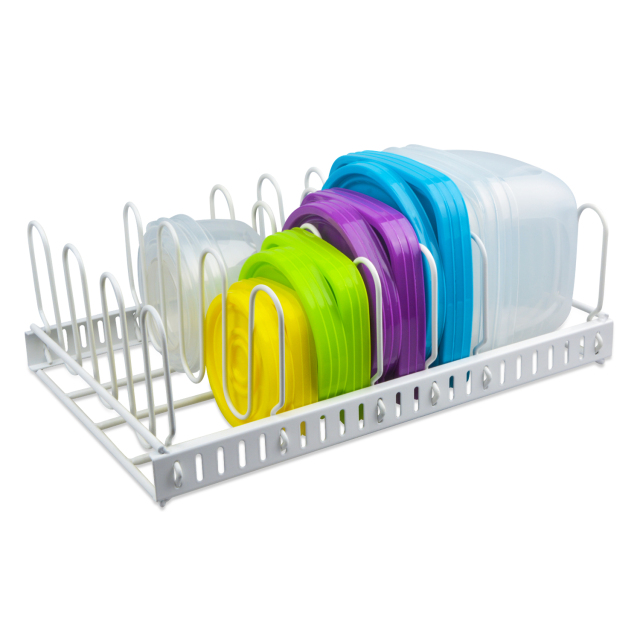 Large Capacity Adjustable 10 Dividers Detachable Lid Organizer Rack For Cabinets Cupboards Pantry Shelves