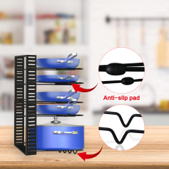 2023 New Products Kitchen Cabinet Pot Organizer And Storage Adjustable Pot Organizer Rack For Cupboard