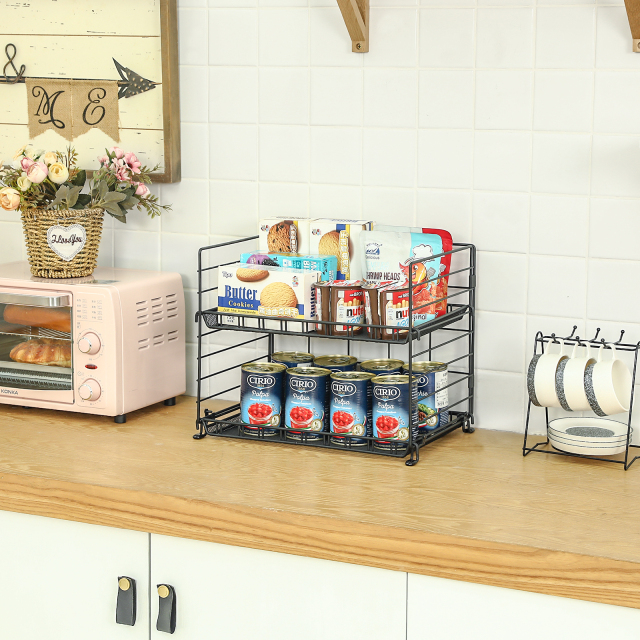 2023 New Style Foldable Lid Storage Rack Expandable Kitchen Food Container Metal Lid Organizer