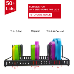 Large Capacity Adjustable 10 Dividers Detachable Lid Organizer Rack For Cabinets Cupboards Pantry Shelves
