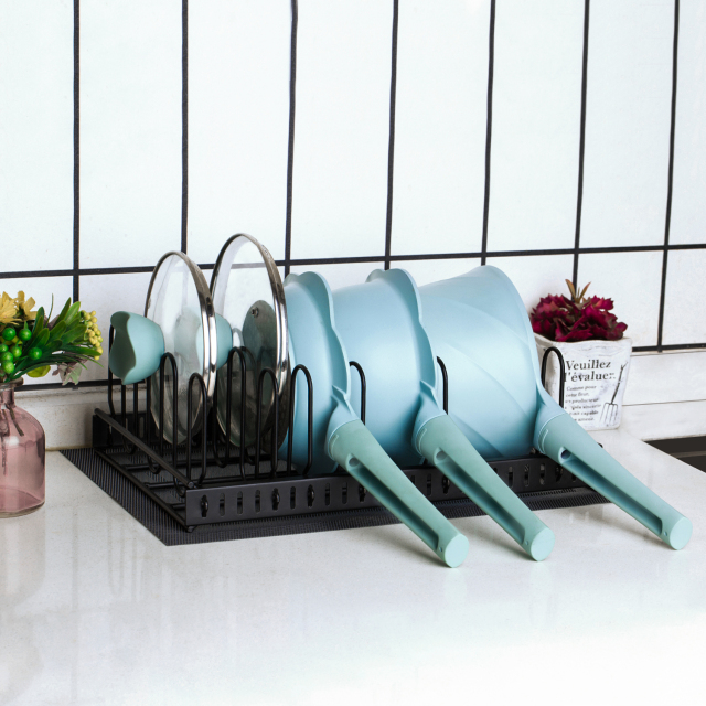 Large Capacity Adjustable 10 Dividers Detachable Lid Organizer Rack For Cabinets Cupboards Pantry Shelves