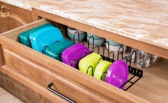 Wholesale Home Kitchen Cabinets Expandable Food Storage Container Lid Rack Organizer For Plastic Lids