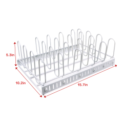Large Capacity Adjustable 10 Dividers Detachable Lid Organizer Rack For Cabinets Cupboards Pantry Shelves