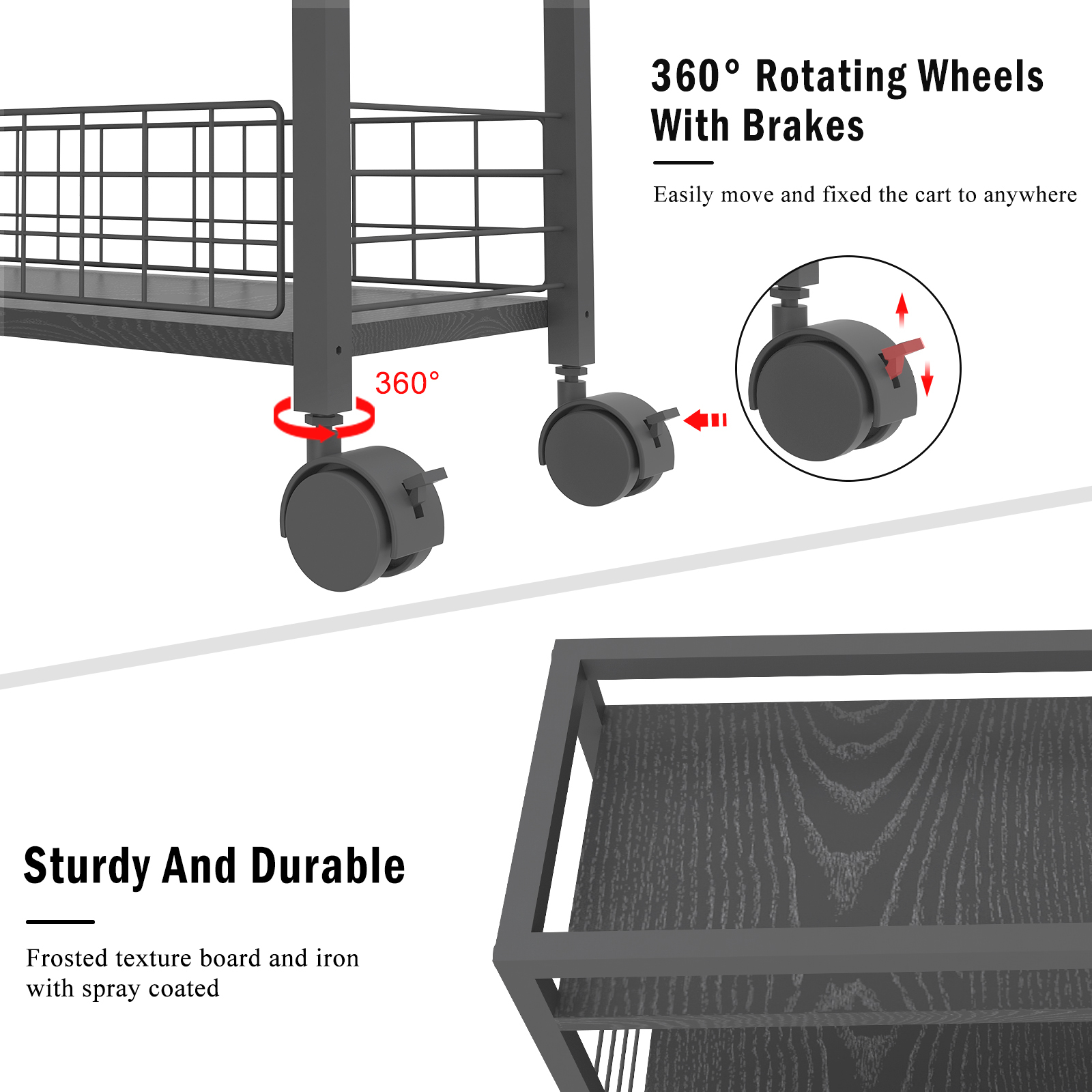 Home Kitchen Multifunctional Detachable Four Layer Narrow Storage Cart Kitchen Food Rolling Storages Utility Cart
