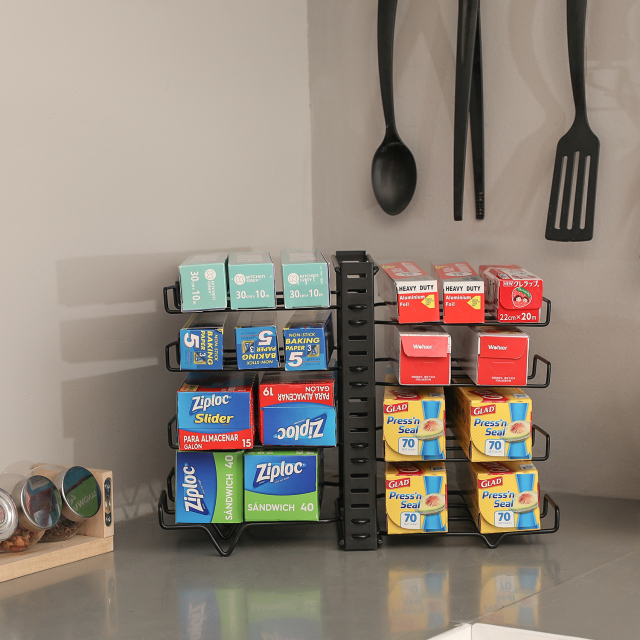 New Arrival Reasonable Price Multifunctional Home Racks Metal Kitchen Cling Wrap Storage Rack Organizer