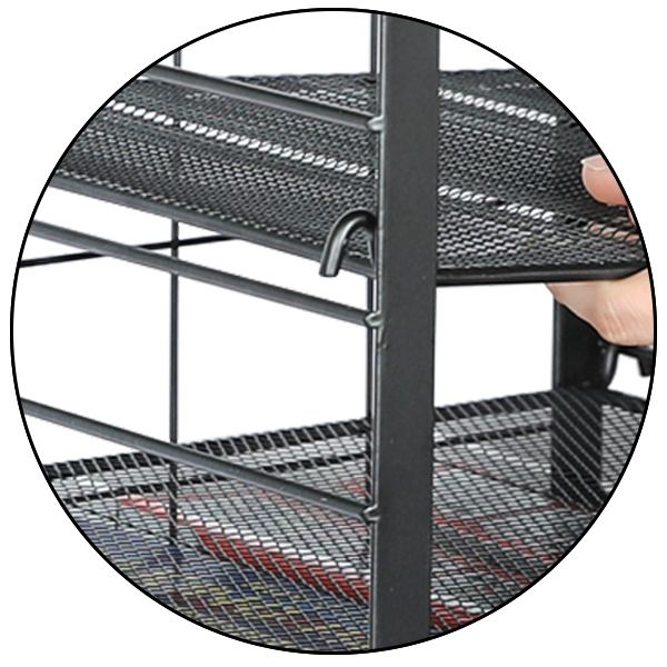 2024 Wholesale Storage Racks Shelving Units Standing Type Metal Expandable Stackable 3 Tier Cling Wrap Kitchen Storage Rack
