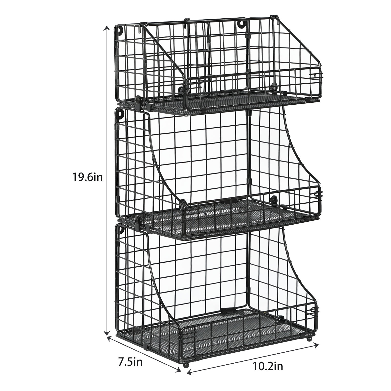 2023 New Style Home Office Portable Storage Basket Rack Desktop Foldable 3 Tier Stackable Tea Bag Organizer
