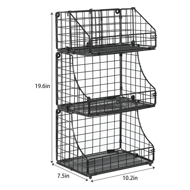 2023 New Style Home Office Portable Storage Basket Rack Desktop Foldable 3 Tier Stackable Tea Bag Organizer