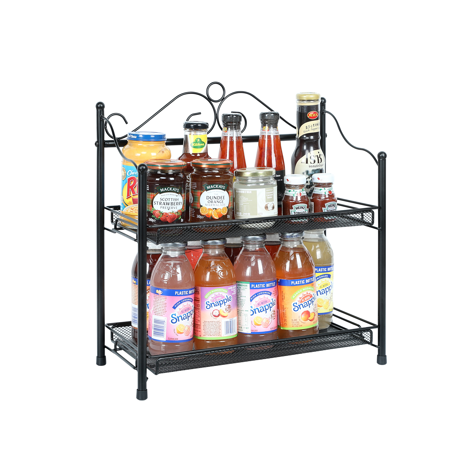 2-Tier Spice Organizer kitchen counter organizer Standing Seasoning Rack Countertop spice rack organizer