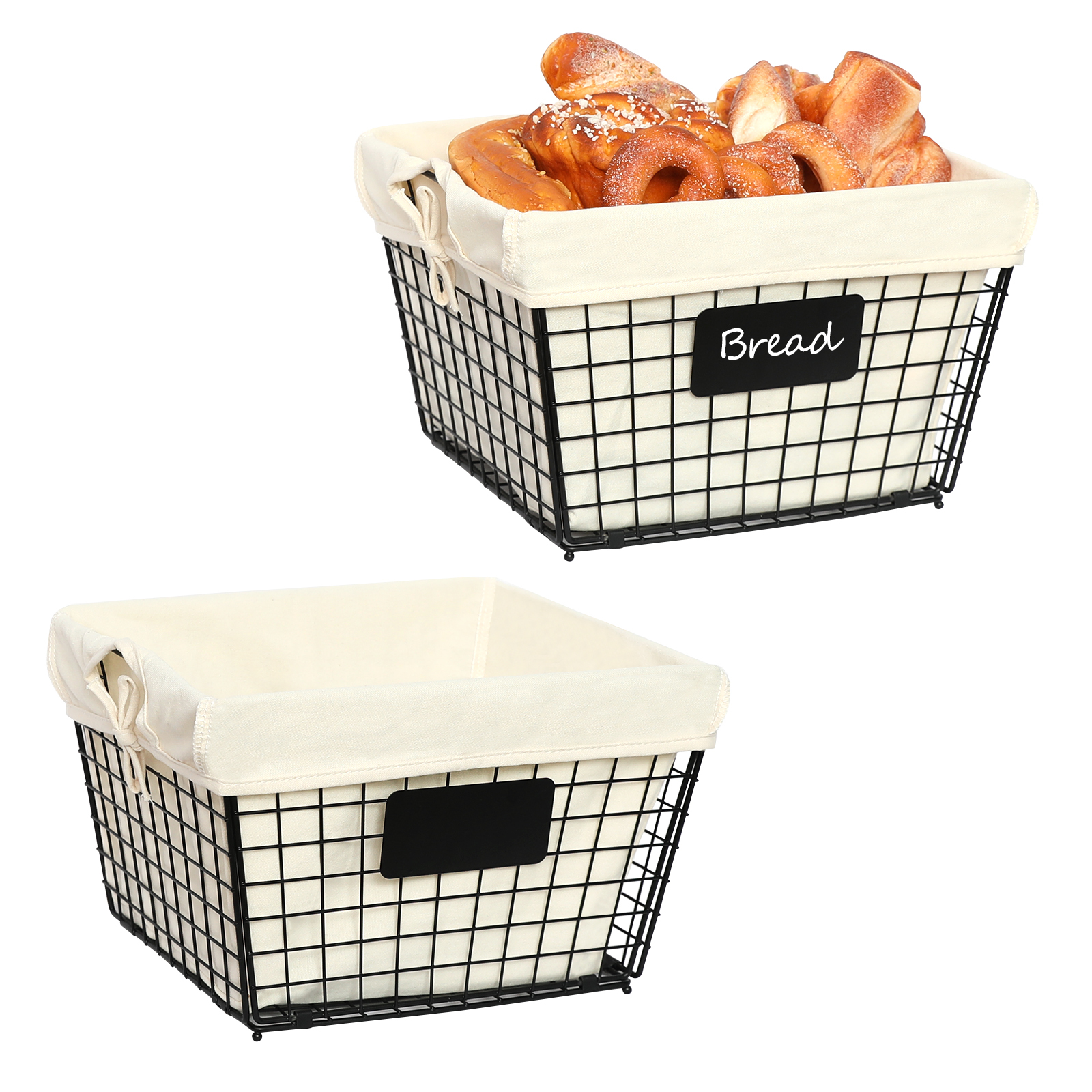 Foldable Wall Mounted 2 Tier Metal Wire Food Storage Organizer Bin Basket
