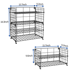 Adjustable Water Bottle Organizer 4 Tier Wall Mounted Water Bottle Holder