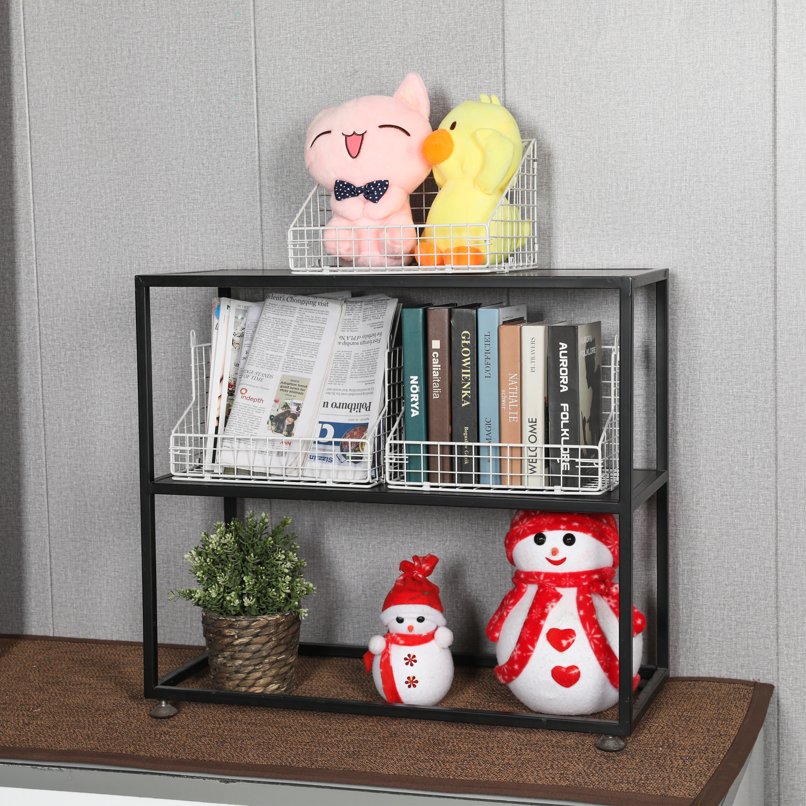 3 Tier Stackable Tea Bag Organizer Large Size with 5 Hooks Metal Wire Basket Coffee Snack Rack Holder Countertop Caddy