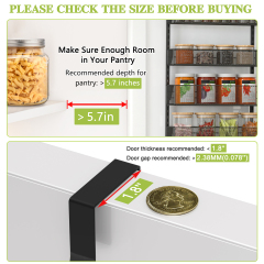 6-Tier Over The Door Pantry Organizer 6-Tier Adjustable Tiers Hanging & Wall Mount Spice Rack