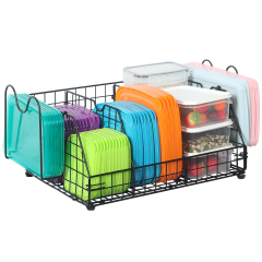 Multifunction Food Container Basket Adjustable 3 Dividers Container  Lid Organizer