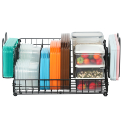 Multifunction Food Container Basket Adjustable 3 Dividers Container  Lid Organizer