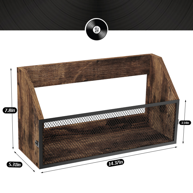 Wall Mounted or Countertop Record Storage Box