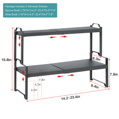 Expandable Cabinet Countertop Shelves Stackable Shelves Organizers For Kitchen