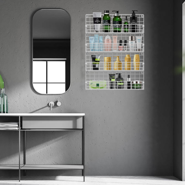 Spice Rack Organizer Wall Mounted 5-Tier Stackable Hanging Spice Jars Storage Racks,Great for Kitchen and Pantry,Up to Storage 48 Jars