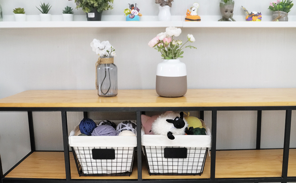 Foldable Wall Mounted 2 Tier Metal Wire Food Storage Organizer Bin Basket