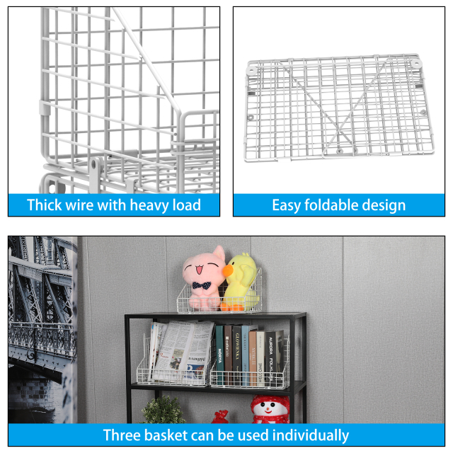3 Tier Stackable Tea Bag Organizer Large Size with 5 Hooks Metal Wire Basket Coffee Snack Rack Holder Countertop Caddy