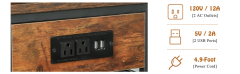 2-Tier End Table with Record Album Storage