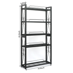 5 Tier Height-Adjustable Wall Mount or Counter-top Spice Shelf Storage for Kitchen Pantry Cabinet Spice Rack Organizer