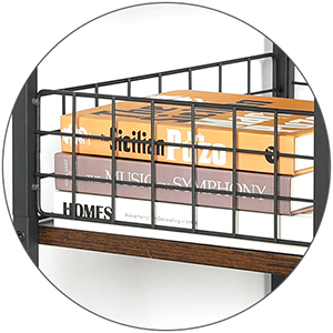 Stable Wood and Metal side Table Storage Shelf
