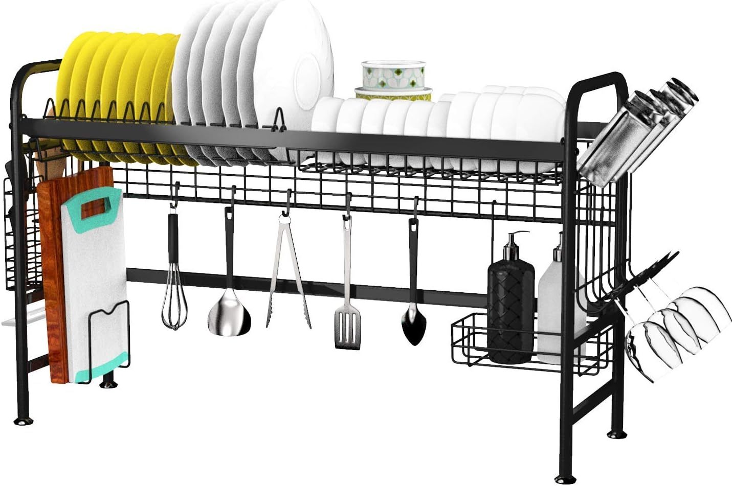 Dish Drying Rack Over The Sink Kitchen Organizer Storage Space Saver Shelf Utensils Holder