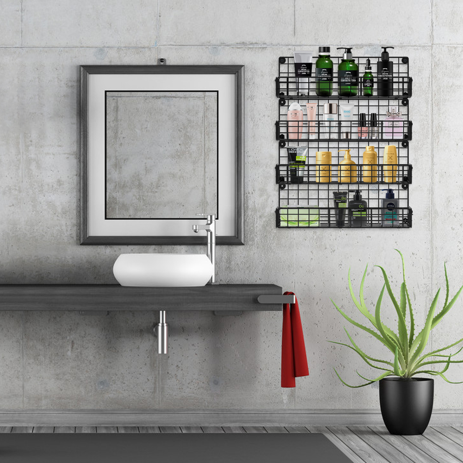 Spice Rack Organizer Wall Mounted 4-Tier Stackable Hanging Spice Jars Storage Racks,Great for Kitchen and Pantry,Up to Storage 36 Jars