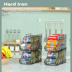 4-Pack Can Storage Organizer Pantry, Stackable Kitchen Canned Food Holder With Handles