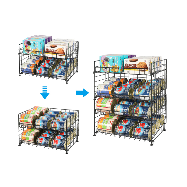 3-Tier Can Rack Organizer, Can Storage Rack for Kitchen Cabinet Pantry