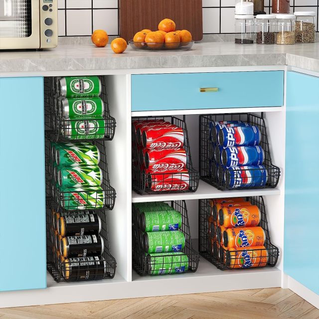 Stackable Can Organizer for Pantry Dispenser Storage Bins-3 Pack