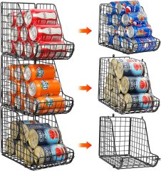 Stackable Can Organizer for Pantry Dispenser Storage Bins-3 Pack