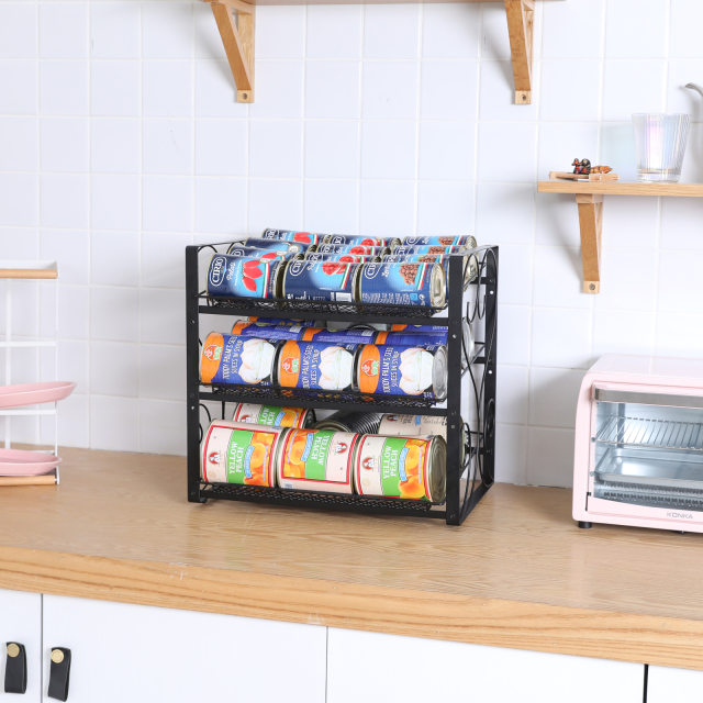 3-Tier Cans Holder Stackable Rack Holds Stacking Can Dispensers Food organizer Storage for 36 Cans