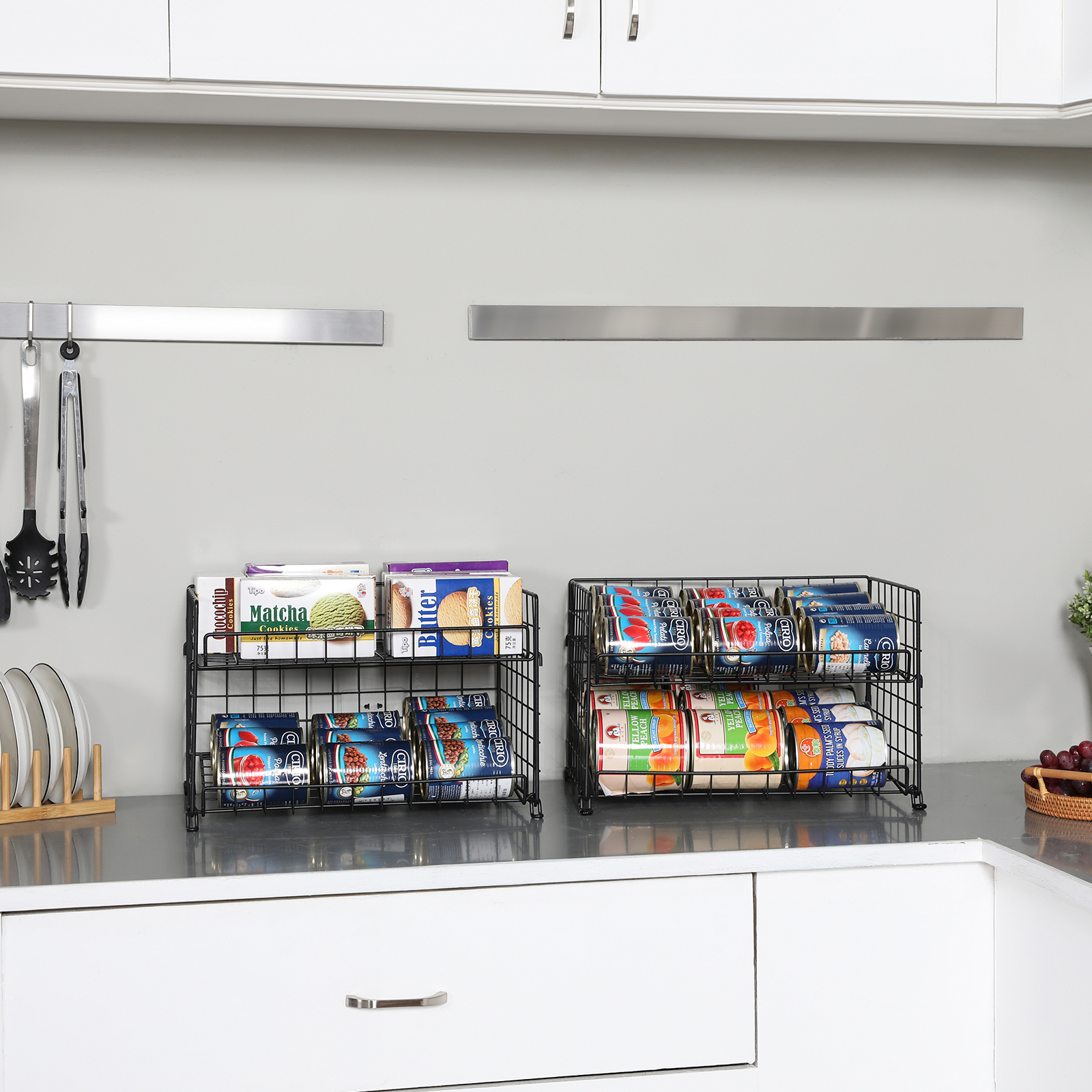 3-Tier Can Rack Organizer, Can Storage Rack for Kitchen Cabinet Pantry