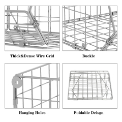 Silver 4 Tier Stackable Foldable Hanging Closet Organizer with Hanging S Hook