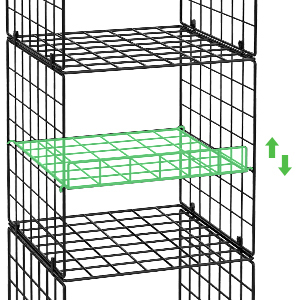 5 Tier Stackable Foldable Hanging Closet Wire Basket Shelf Organizer