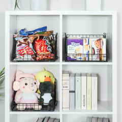 4pcs Stackable Foldable Countertop Wire Basket Closet Organizer