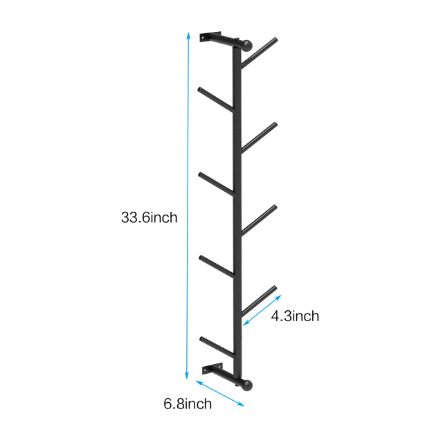 Black DIY 180° Rotary Tree Branch Wall Mounted Coat Cloth Organizer for Entryway