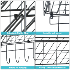 4 Tier Adjustable Over The Door Shoe Organizer with Hooks