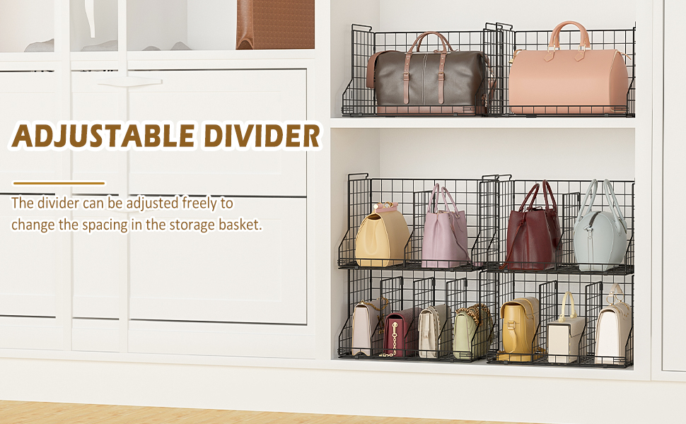 Stackable and Foldable Adjustable Purse Bag Wallets Closet Organizer
