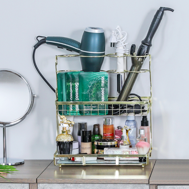 2 Tier Countertop Hair Dryer Hair Tool Organizer