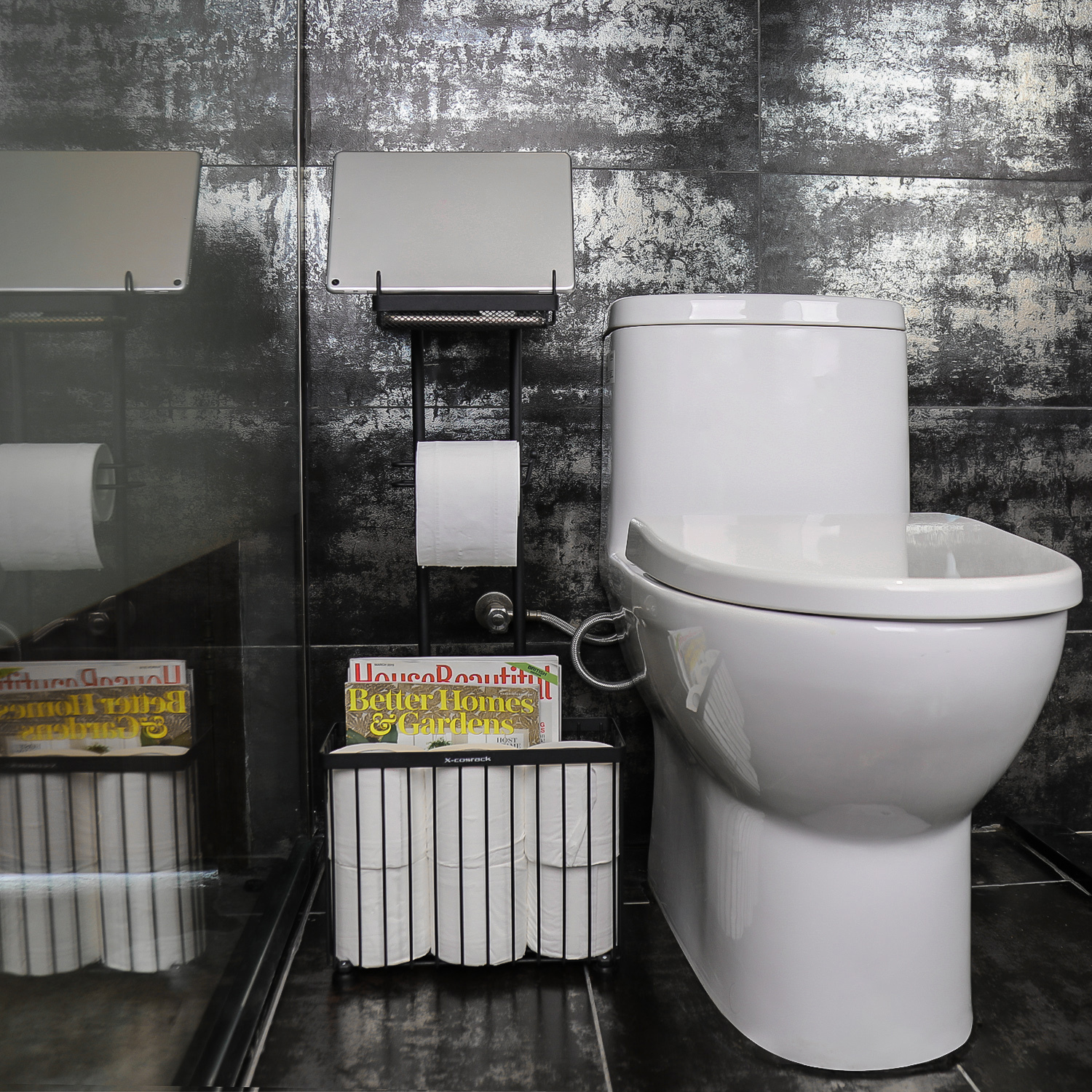 Toilet Paper Holder Racks with Phone Table Storage Tabel