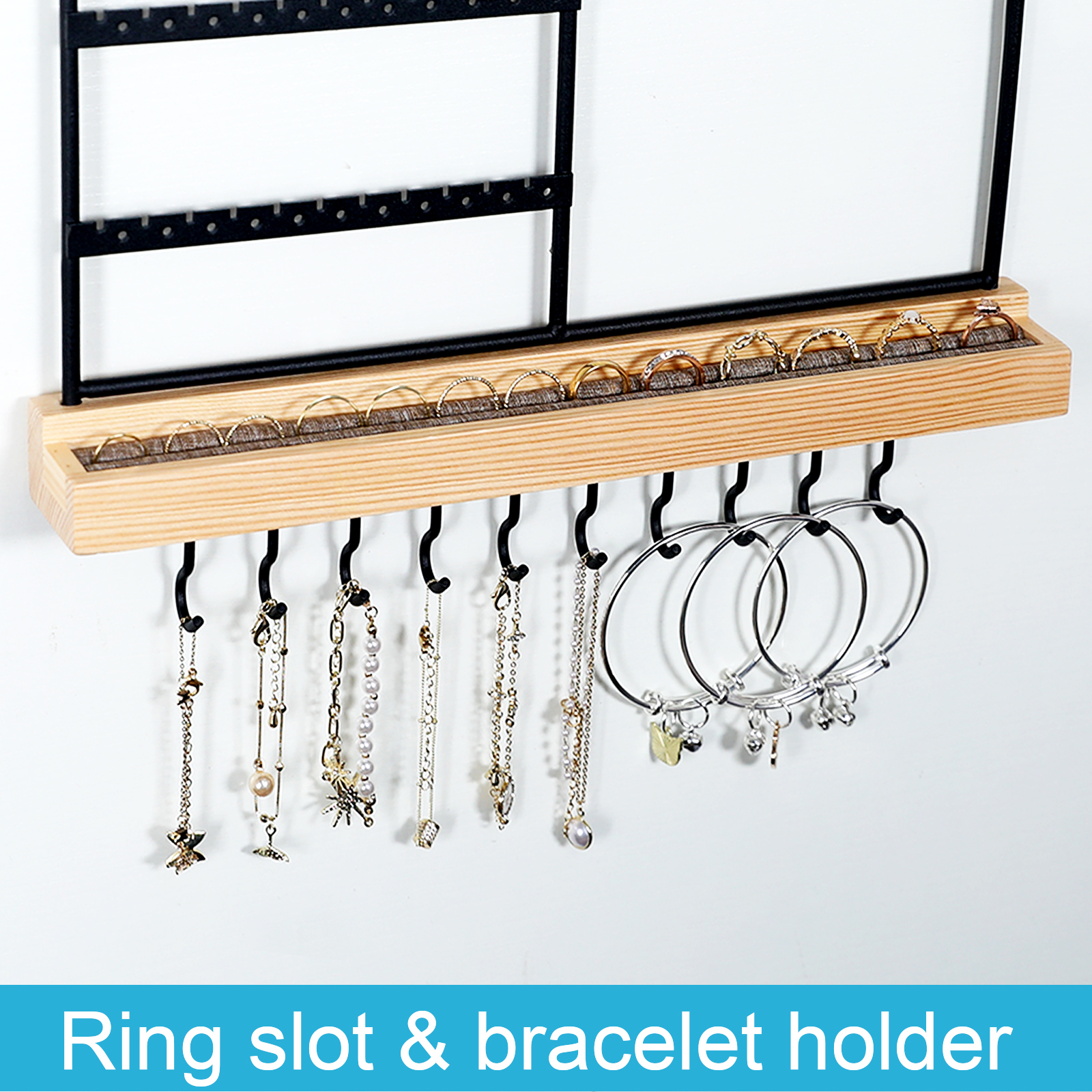 6 Wall Earring Necklace Hanging Jewelry Organizer