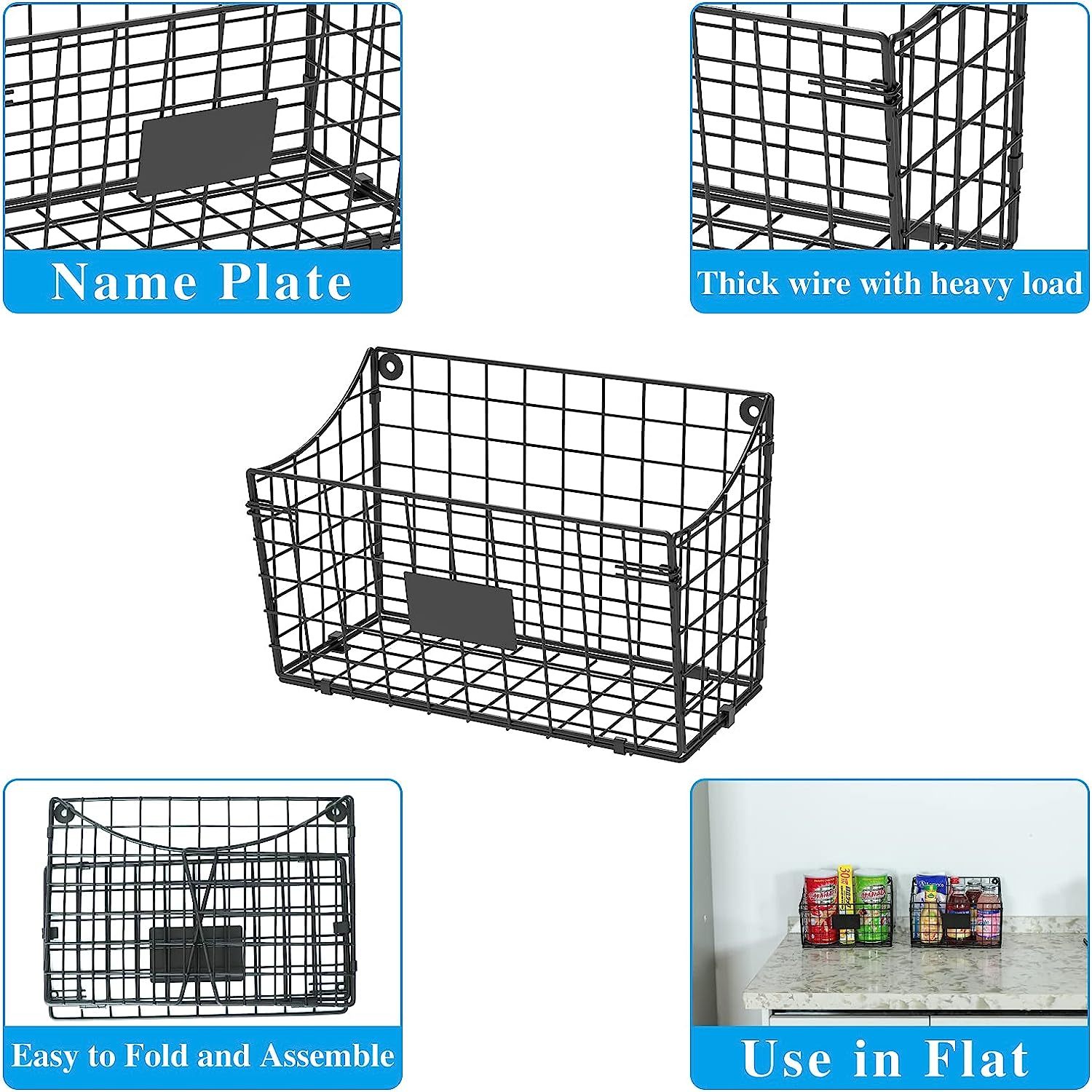 3pcs Middle Size Foldable Shower Caddy Wire Basket Wall Mounted