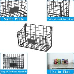 3pcs Middle Size Foldable Shower Caddy Wire Basket Wall Mounted
