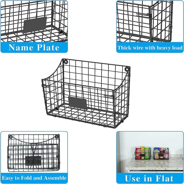 3pcs Middle Size Foldable Shower Caddy Wire Basket Wall Mounted