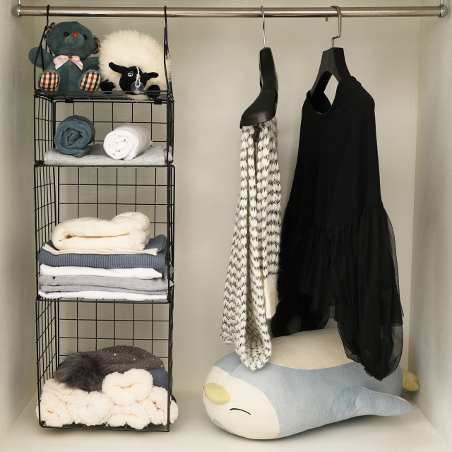5 Tier Adjustable Stackable Foldable Hanging Countertop Closet Organizer Shelf